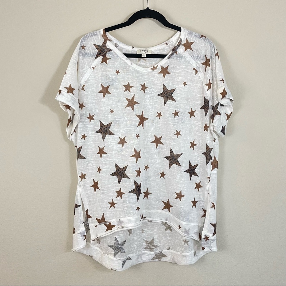 Umgee Stars Short Sleeve Slouchy Tee‎ Size Small